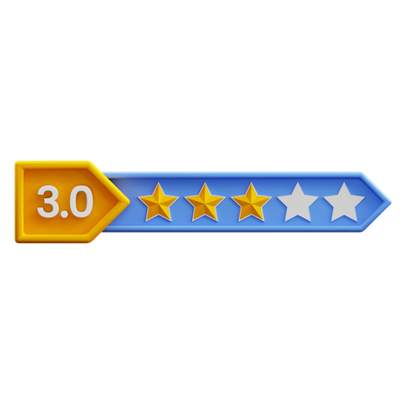 Trois étoiles sur cinq  3D Icon