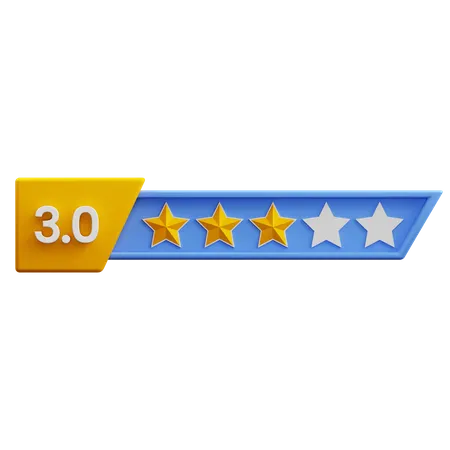 Trois étoiles sur cinq  3D Icon