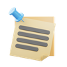 3d note with paper clip emoji