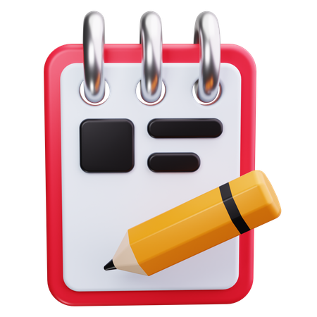 Note With Pencil  3D Icon