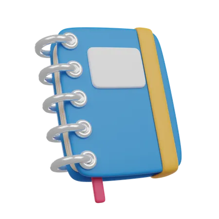 Closed Coil Bound Notebook With Page Marker 3 D Render Icon Illustration 3D Icon