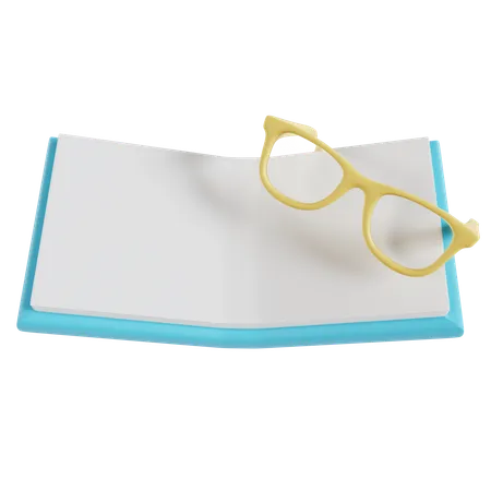 Notebook And Glasses  3D Icon