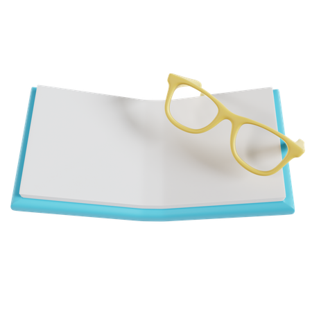 Notebook And Glasses  3D Icon