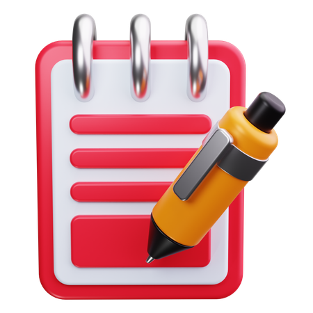 Notebook And Pen  3D Icon