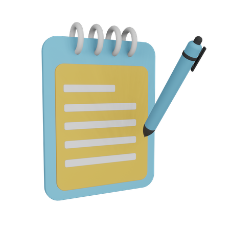 Notebook And Pen  3D Icon
