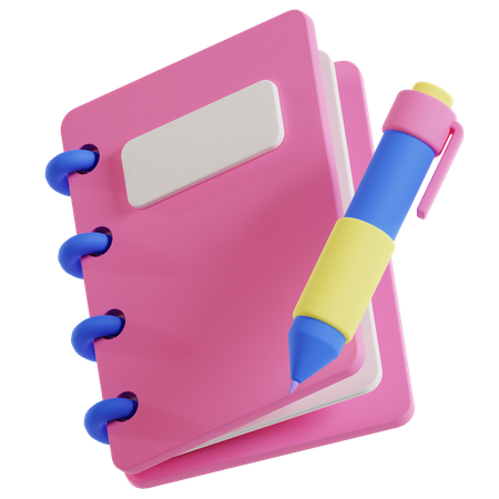 Notebook And Pen  3D Icon