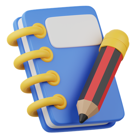 Notebook And Pencil  3D Icon