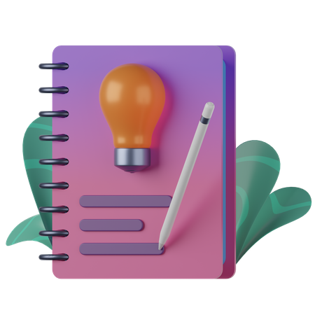 Notebook And Pencil 3D Icon