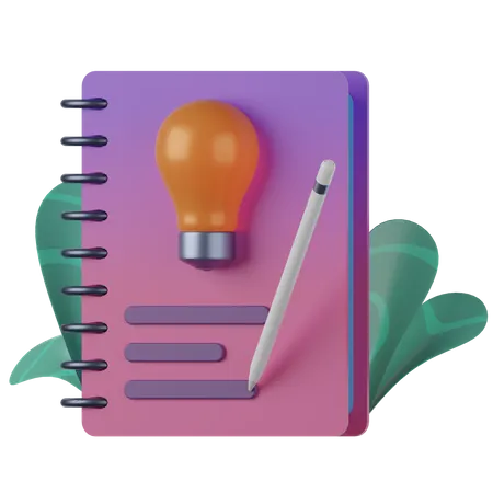 Notebook And Pencil 3D Icon