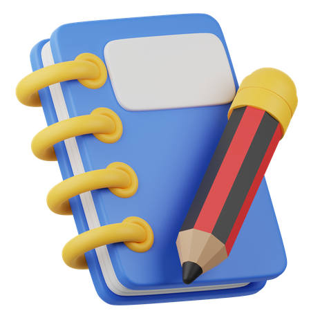 Notebook And Pencil  3D Icon