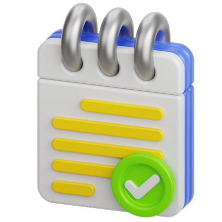 Notebook Checkmark  3D Icon