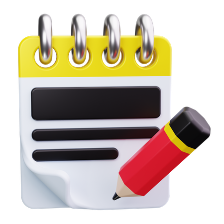 Notebook Pencil  3D Icon