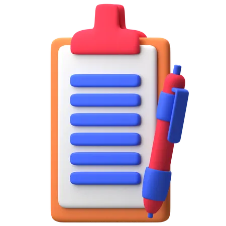 Notedpad And Pen  3D Icon