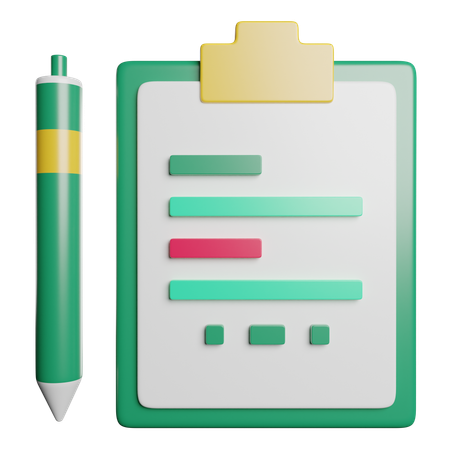 메모장  3D Icon