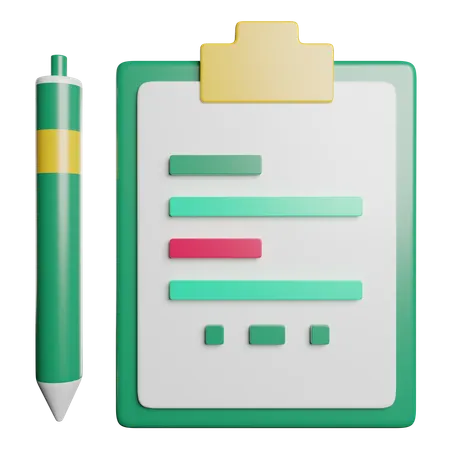 메모장  3D Icon