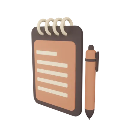 Notepad  3D Illustration