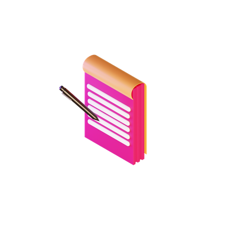 Notepad  3D Illustration