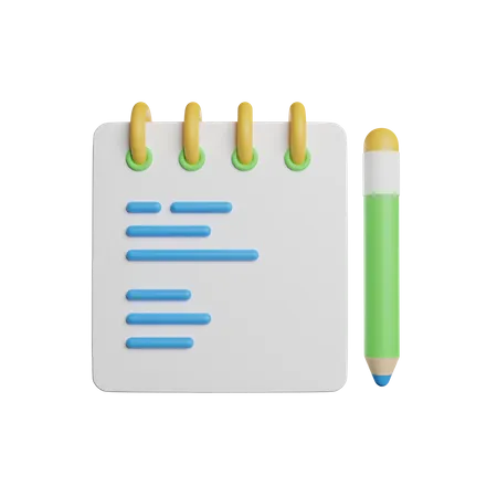Notepad Reminder Writing 3D Icon