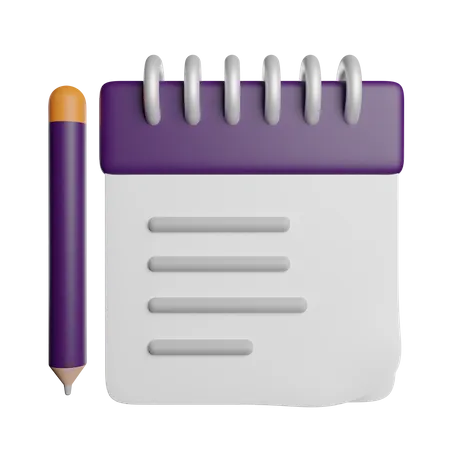 Notepad Diary Memo 3D Icon