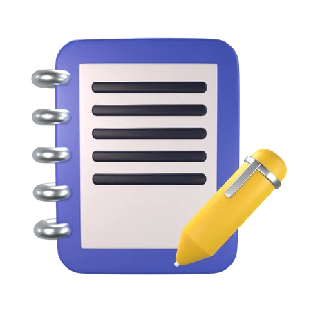 Notepad Education 3 D Icon Render 3D Icon