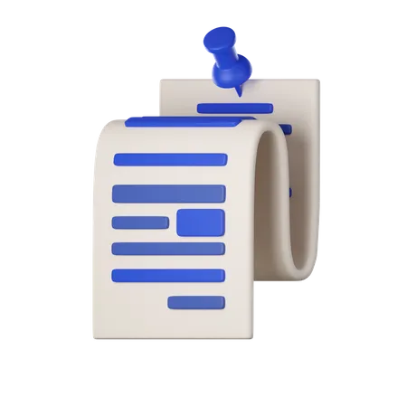 Pin Notepad Icon Management Efficient Work On Project Plan Concept Assignment And Exam Work Solution Render Illustration 3D Icon