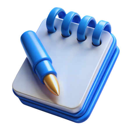 Notepad and Pen  3D Icon