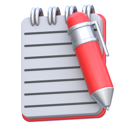 Notepad And Pen  3D Icon