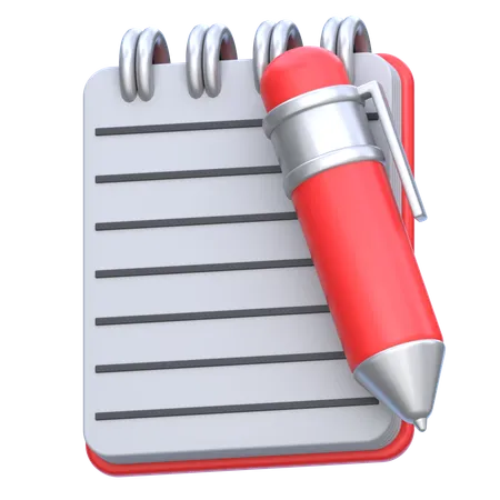 Notepad And Pen  3D Icon