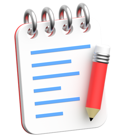 Notepad And Pencil Notes  3D Icon
