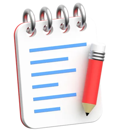 Notepad And Pencil Notes  3D Icon