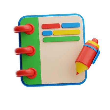 Notepad With Marker  3D Icon
