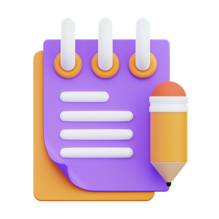 Notes  3D Icon