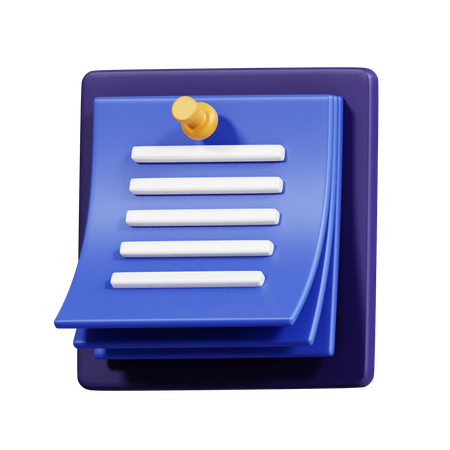 Notes  3D Icon