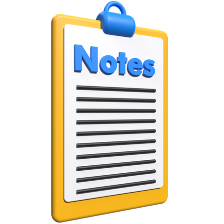 Notes  3D Icon