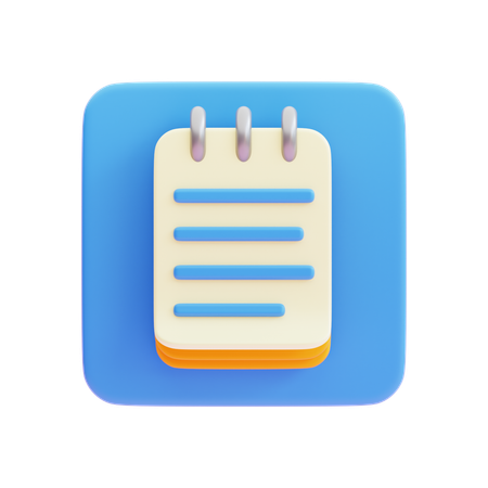 Notes  3D Icon