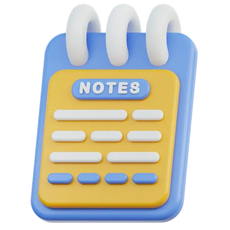 Notes  3D Icon