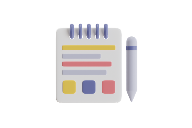 Notes  3D Icon