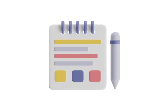 Notes  3D Icon