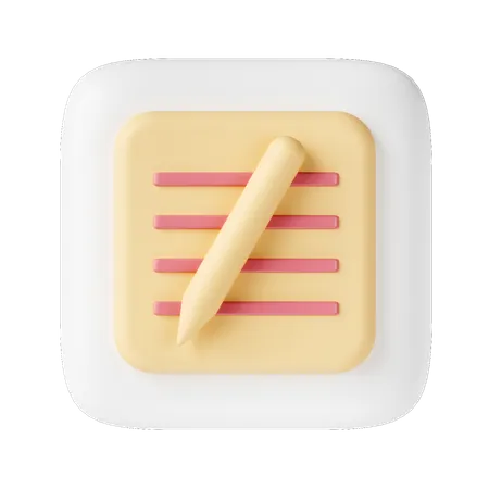 Notes  3D Icon