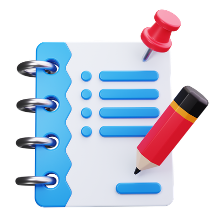 Notes  3D Icon