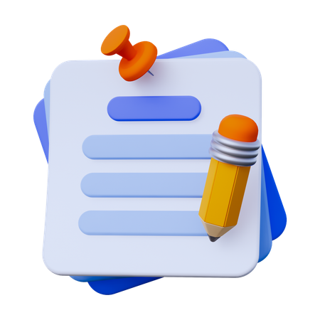 Devoirs de notes autocollantes  3D Icon