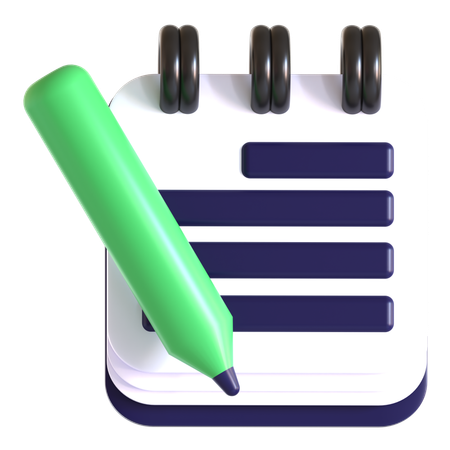 Notes And Pen  3D Icon