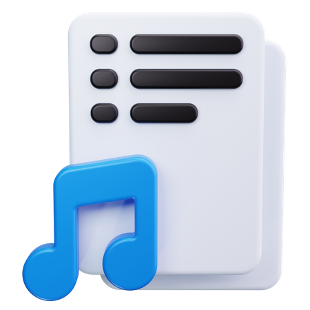 Notes audio  3D Icon