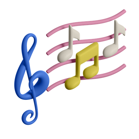 Notes de musique  3D Icon