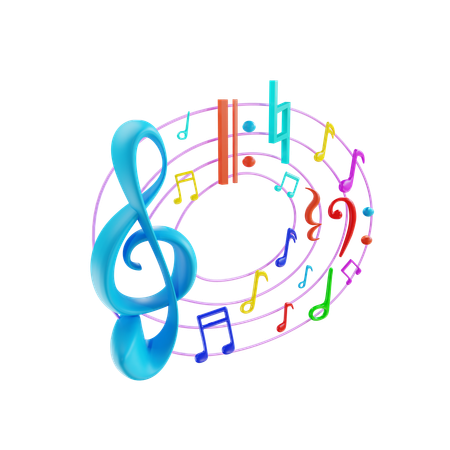 Notes de musique  3D Icon