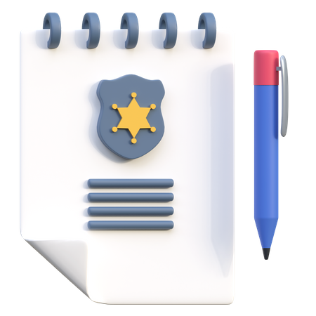 Notes de police  3D Icon