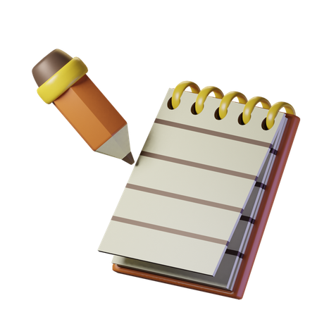 Notes et crayon  3D Icon