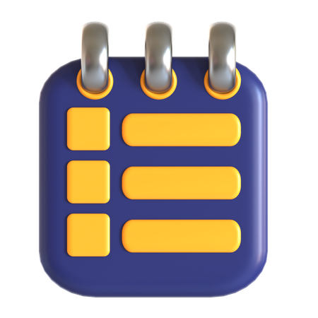 Notes List  3D Icon