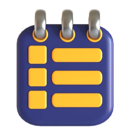 Notes List  3D Icon