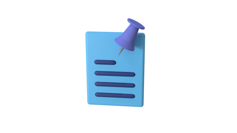 Notes Pin  3D Icon